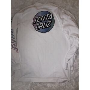 Santa Cruz Adult sz. S white long sleeved logo tee. Classic, cute